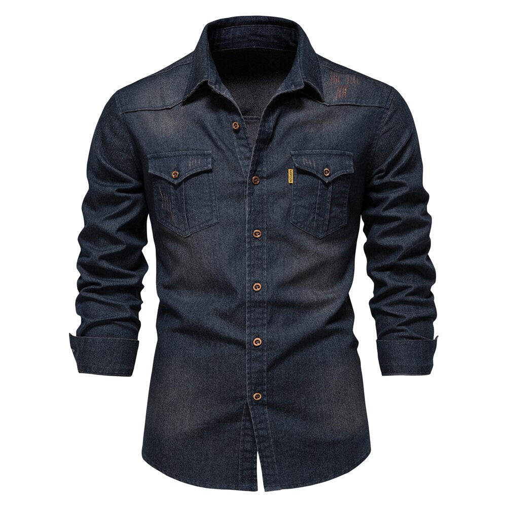 Stretch Cotton Denim Shirt - Logan