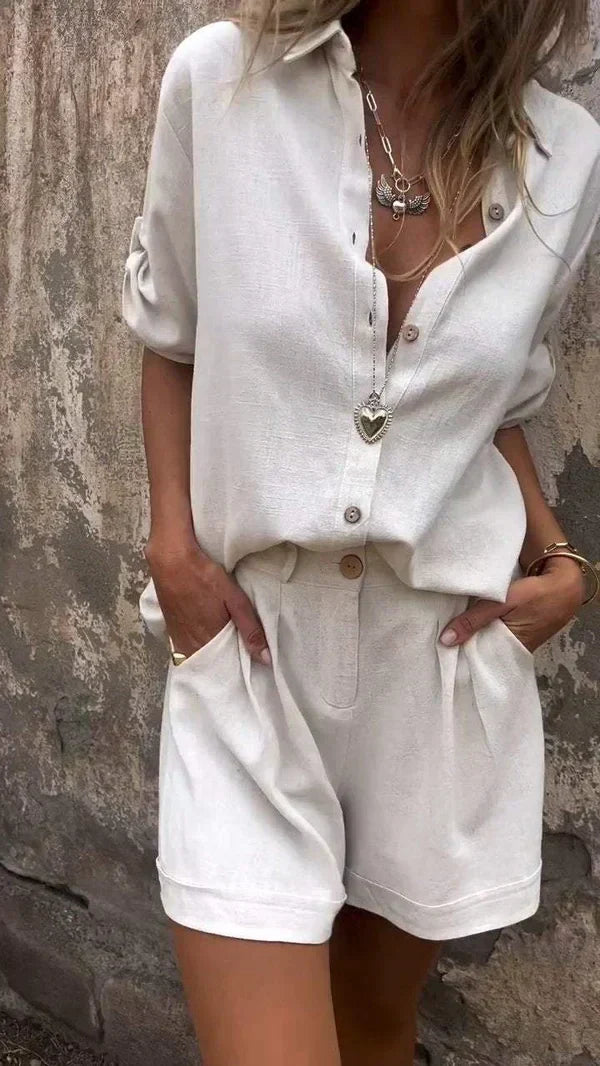 Ursula - Linen Shirt & Trousers Set