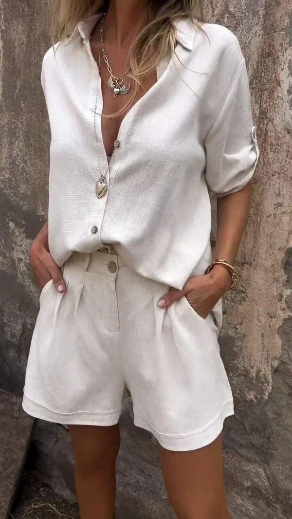 Ursula - Linen Shirt & Trousers Set