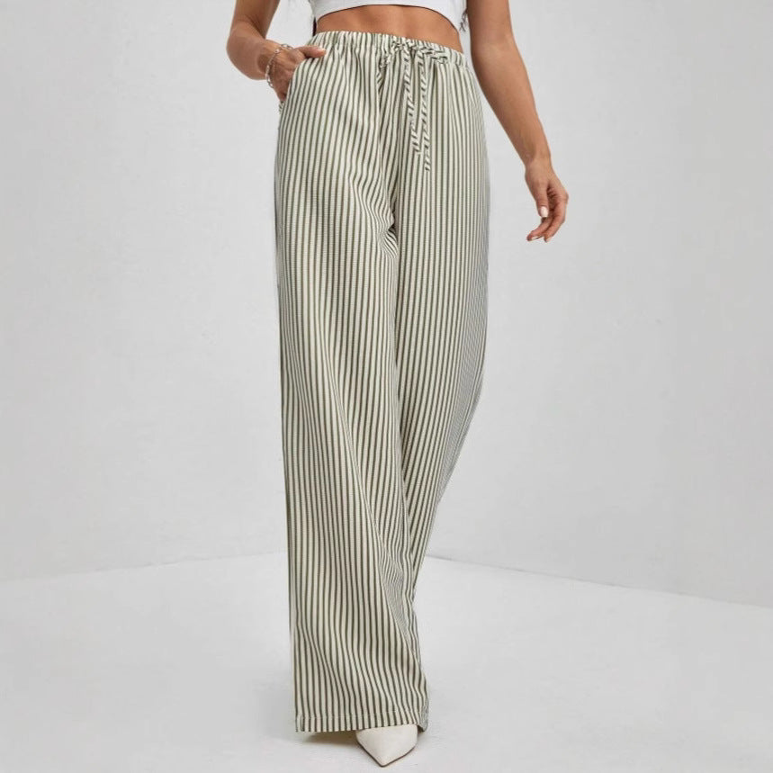 Valette - Striped Drawstring Trousers