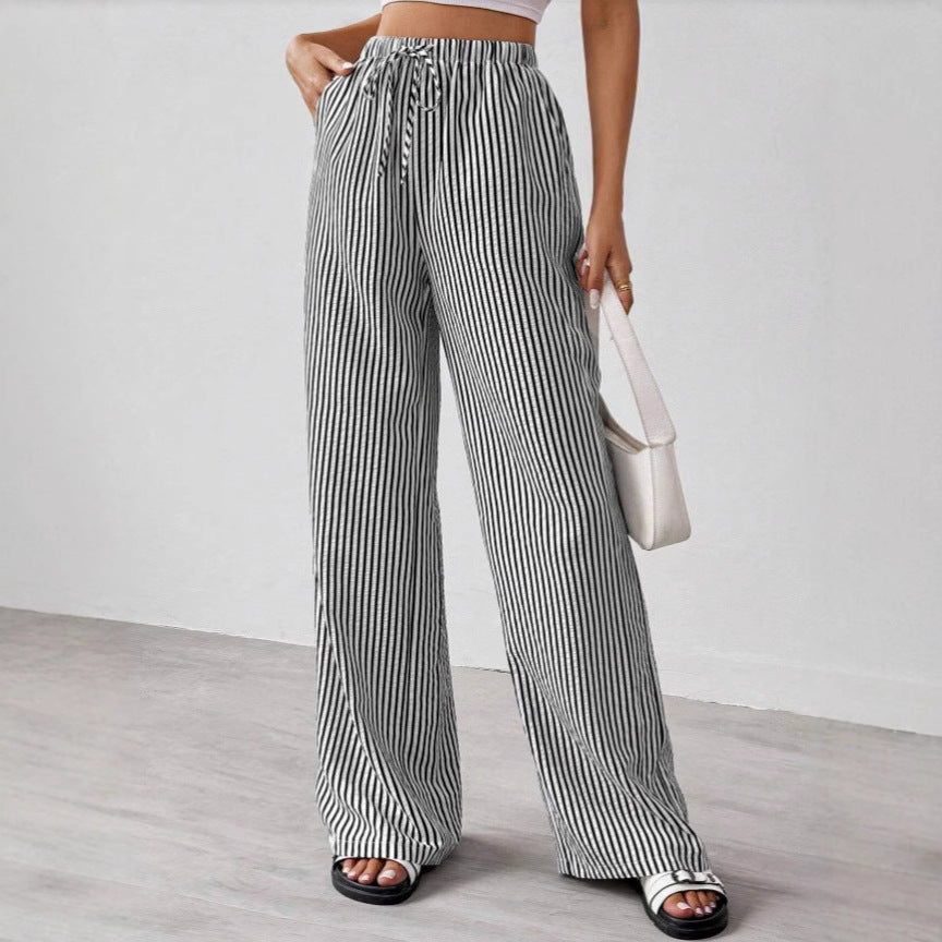 Valette - Striped Drawstring Trousers