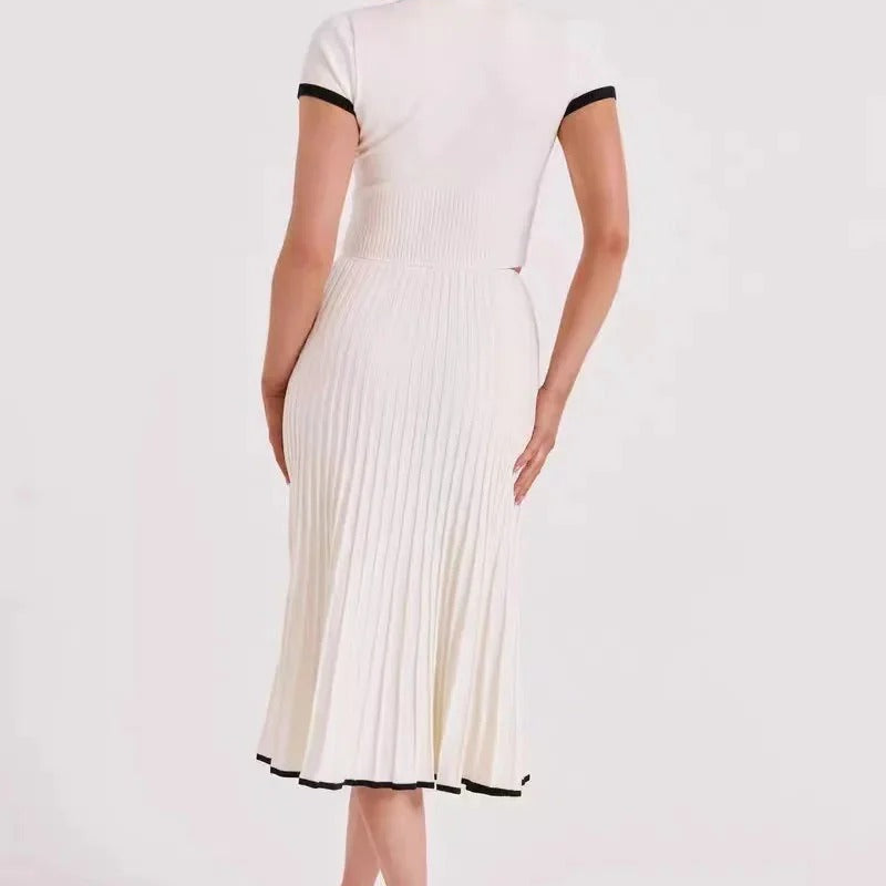 Margot - Contrast-Trim Ribbed Knit Set