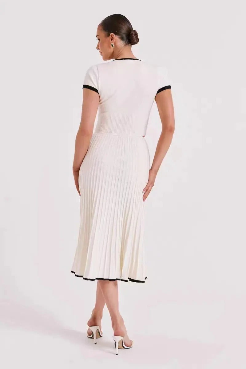 Margot - Contrast-Trim Ribbed Knit Set