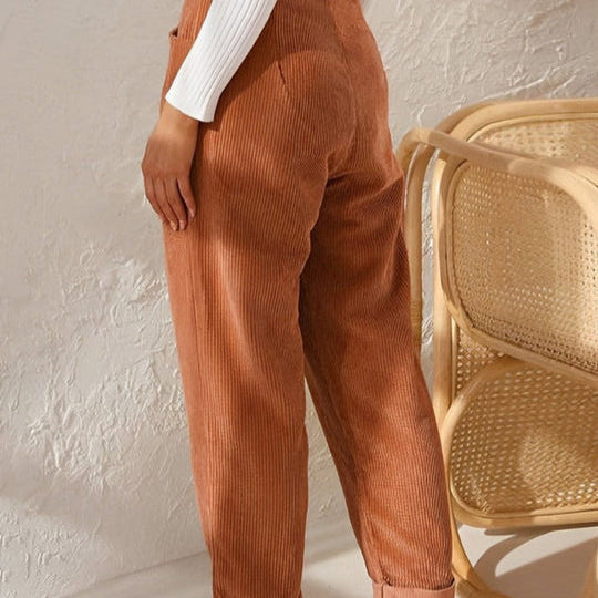 Women’s High-Waist Trousers - Pleated Relaxed Pants